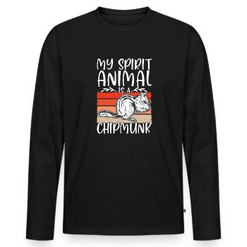 Cadeau de rongeur chipmunk - T-shirt manches longues Premium bio Homme - noir - Devant - Nico (187cm)