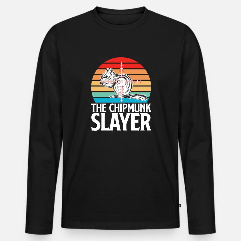 Streifenhörnchen Chipmunk Nagetier Geschenk - Männer Premium Bio Langarmshirt - Schwarz