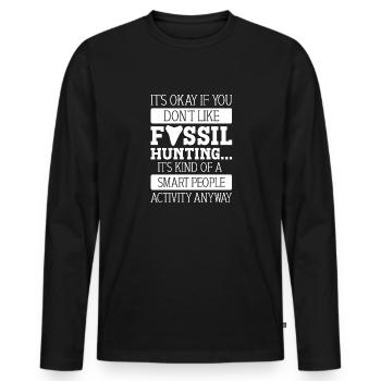 Megalodon Shark Tooth Fossil Collector Gift - Men's Premium Organic Long Sleeve Shirt - black - Front - Nico (187cm)