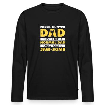 Megalodon Shark Tooth Fossil Collector Gift - Men's Premium Organic Long Sleeve Shirt - black - Front - Nico (187cm)