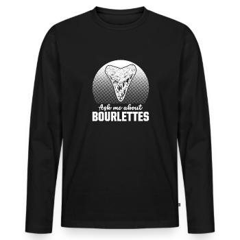Megalodon Shark Tooth Fossil Collector Gift - Men's Premium Organic Long Sleeve Shirt - black - Front - Nico (187cm)