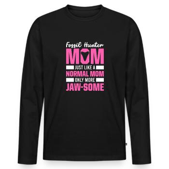 Megalodon Shark Tooth Fossil Collector Gift - Men's Premium Organic Long Sleeve Shirt - black - Front - Nico (187cm)