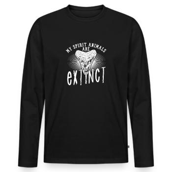 Megalodon Shark Tooth Fossil Collector Gift - Men's Premium Organic Long Sleeve Shirt - black - Front - Nico (187cm)
