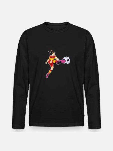Selección Española de Fútbol I Fútbol España - Camiseta ecológica prémium de manga larga para hombre - negro