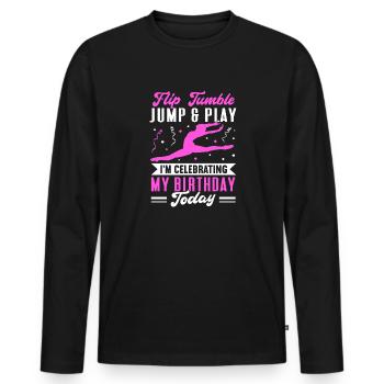 Akrobat Turner Gymnastik Turnen Tumbling - Männer Premium Bio Langarmshirt - Schwarz - Vorne - Nico (187cm)