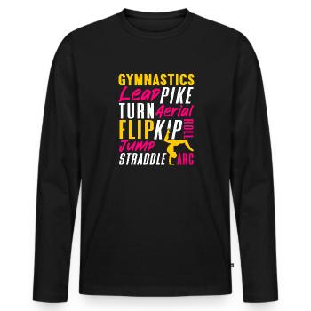 Akrobat Turner Gymnastik Turnen Tumbling - Männer Premium Bio Langarmshirt - Schwarz - Vorne - Nico (187cm)