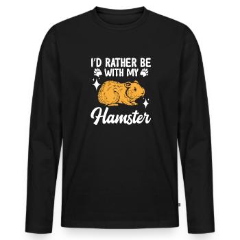 Hamster Cadeau Hamster Lovers - T-shirt manches longues Premium bio Homme - noir - Devant - Nico (187cm)
