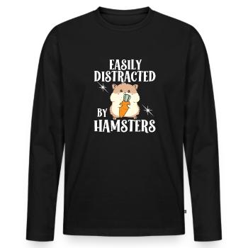 Hamster Cadeau Hamster Lovers - T-shirt manches longues Premium bio Homme - noir - Devant - Nico (187cm)