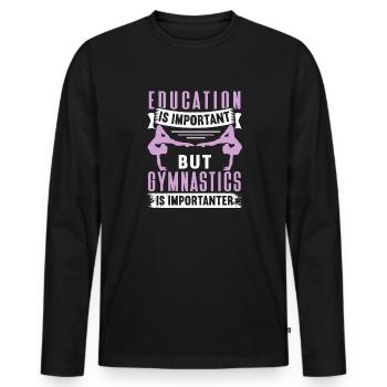 Akrobat Turner Gymnastik Turnen Tumbling - Männer Premium Bio Langarmshirt - Schwarz - Vorne - Nico (187cm)