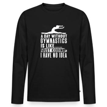 Akrobat Turner Gymnastik Turnen Tumbling - Männer Premium Bio Langarmshirt - Schwarz - Vorne - Nico (187cm)