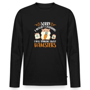 Hamster Cadeau Hamster Lovers - T-shirt manches longues Premium bio Homme - noir - Devant - Nico (187cm)