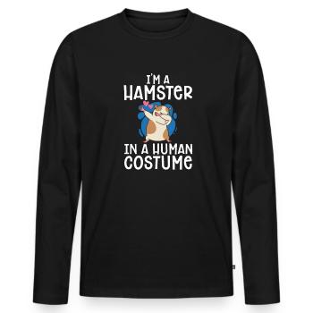 Hamster Cadeau Hamster Lovers - T-shirt manches longues Premium bio Homme - noir - Devant - Nico (187cm)