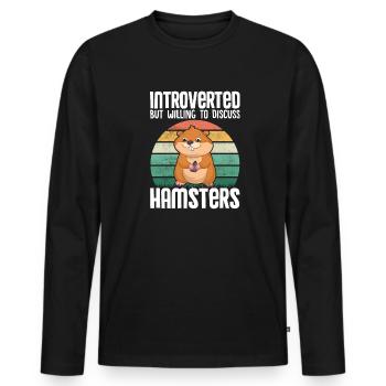 Hamster Cadeau Hamster Lovers - T-shirt manches longues Premium bio Homme - noir - Devant - Nico (187cm)