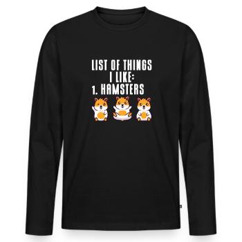 Hamster Cadeau Hamster Lovers - T-shirt manches longues Premium bio Homme - noir - Devant - Nico (187cm)