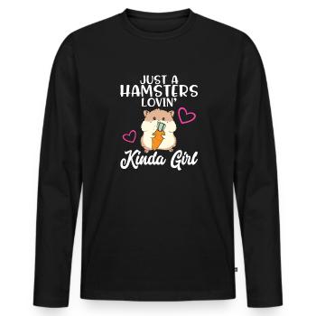 Hamster Cadeau Hamster Lovers - T-shirt manches longues Premium bio Homme - noir - Devant - Nico (187cm)