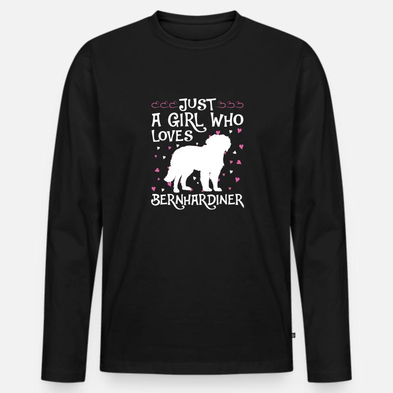 Bernhardiner Geschenk Hunde - Männer Premium Bio Langarmshirt - Schwarz