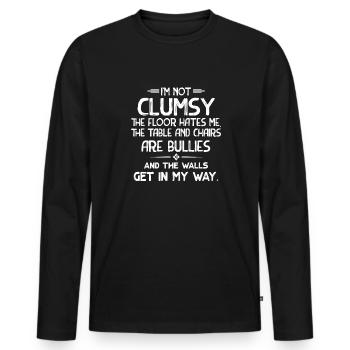 I'm not clumsy, the soil hates me - Men's Premium Organic Long Sleeve Shirt - black - Front - Nico (187cm)