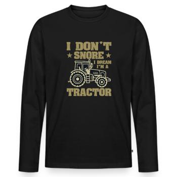 Je ne ronfle pas, je rêve, je suis un - T-shirt manches longues Premium bio Homme - noir - Devant - Nico (187cm)