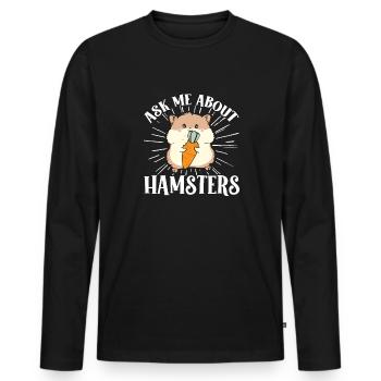 Hamster Cadeau Hamster Lovers - T-shirt manches longues Premium bio Homme - noir - Devant - Nico (187cm)