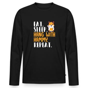 Hamster Cadeau Hamster Lovers - T-shirt manches longues Premium bio Homme - noir - Devant - Nico (187cm)