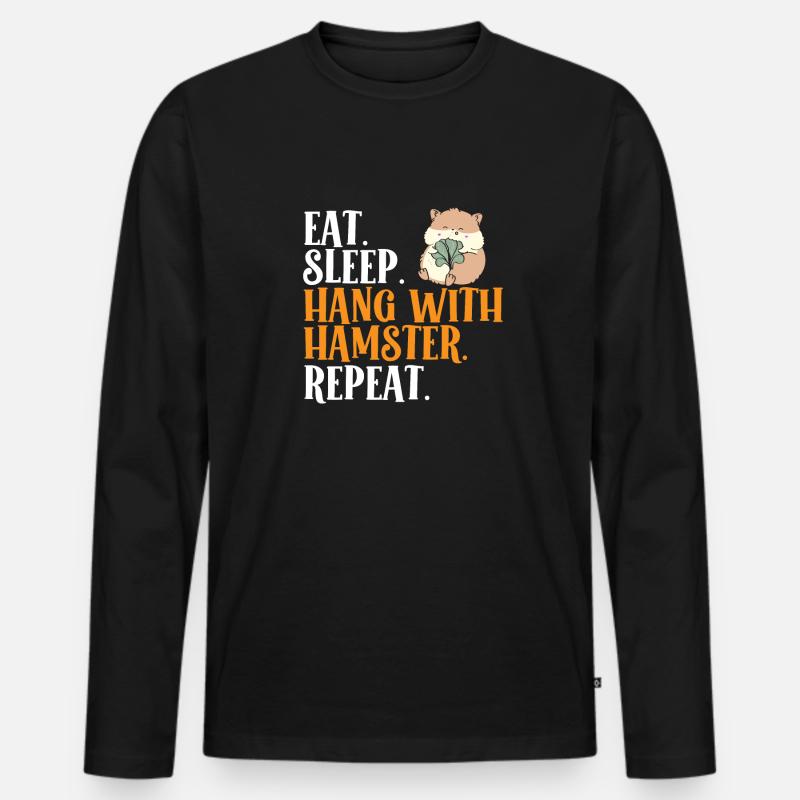 Hamster Geschenk Hamsterliebhaber - Männer Premium Bio Langarmshirt - Schwarz