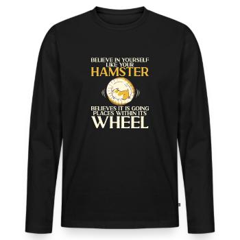 Hamster Cadeau Hamster Lovers - T-shirt manches longues Premium bio Homme - noir - Devant - Nico (187cm)
