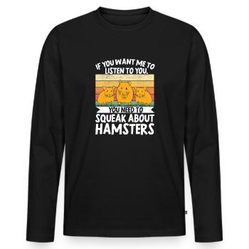 Hamster Cadeau Hamster Lovers - T-shirt manches longues Premium bio Homme - noir - Devant - Nico (187cm)