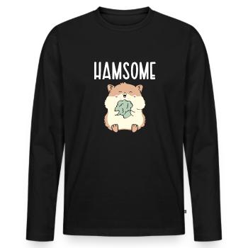 Hamster Cadeau Hamster Lovers - T-shirt manches longues Premium bio Homme - noir - Devant - Nico (187cm)