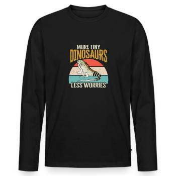 Leguan Eidechse Reptil Herpetologe - Männer Premium Bio Langarmshirt - Schwarz - Vorne - Nico (187cm)