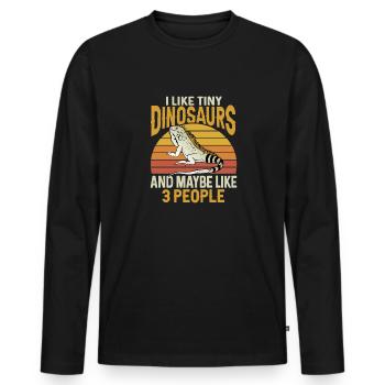 Leguan Eidechse Reptil Herpetologe - Männer Premium Bio Langarmshirt - Schwarz - Vorne - Nico (187cm)