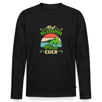 Leguan Eidechse Reptil Herpetologe - Männer Premium Bio Langarmshirt - Schwarz - Vorne - Nico (187cm)