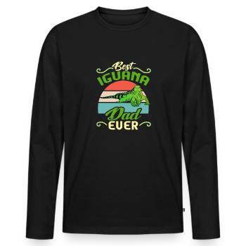 Leguan Eidechse Reptil Herpetologe - Männer Premium Bio Langarmshirt - Schwarz - Vorne - Nico (187cm)