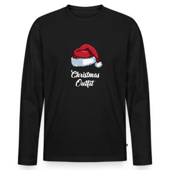 Christmas Outfit Partner Look Christmas Family - Men's Premium Organic Long Sleeve Shirt - black - Front - Nico (187cm)