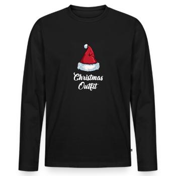 Christmas Outfit Partner Look Christmas Family - Men's Premium Organic Long Sleeve Shirt - black - Front - Nico (187cm)