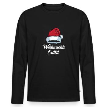 Christmas Outfit Partner Look Christmas Family - Men's Premium Organic Long Sleeve Shirt - black - Front - Nico (187cm)