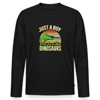 Leguan Eidechse Reptil Herpetologe - Männer Premium Bio Langarmshirt - Schwarz - Vorne - Nico (187cm)