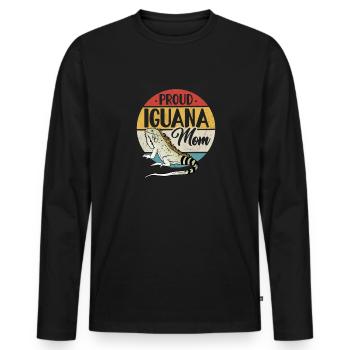 Leguan Eidechse Reptil Herpetologe - Männer Premium Bio Langarmshirt - Schwarz - Vorne - Nico (187cm)