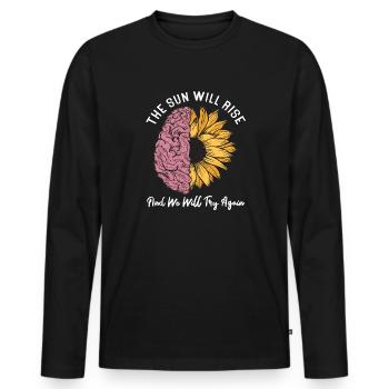 Anxiety Depression Mental Health - Men's Premium Organic Long Sleeve Shirt - black - Front - Nico (187cm)