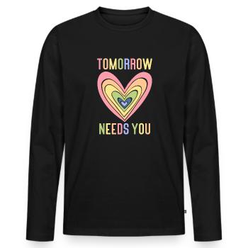 Anxiety Depression Mental Health - Men's Premium Organic Long Sleeve Shirt - black - Front - Nico (187cm)