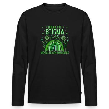 Anxiety Depression Mental Health - Men's Premium Organic Long Sleeve Shirt - black - Front - Nico (187cm)