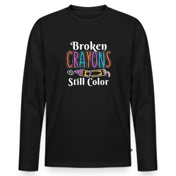 Anxiety Depression Mental Health - Men's Premium Organic Long Sleeve Shirt - black - Front - Nico (187cm)