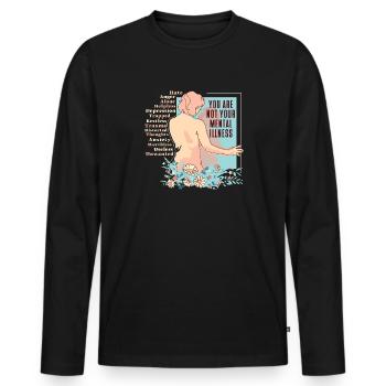 Anxiety Depression Mental Health - Men's Premium Organic Long Sleeve Shirt - black - Front - Nico (187cm)