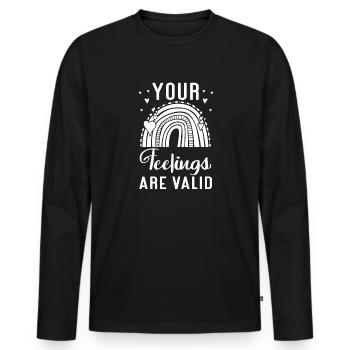 Anxiety Depression Mental Health - Men's Premium Organic Long Sleeve Shirt - black - Front - Nico (187cm)