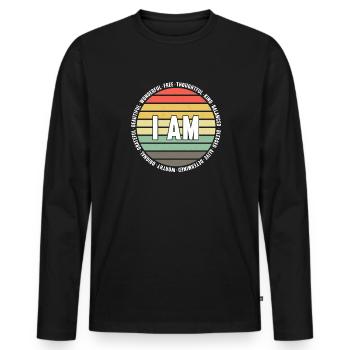 Anxiety Depression Mental Health - Men's Premium Organic Long Sleeve Shirt - black - Front - Nico (187cm)