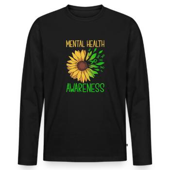 Anxiety Depression Mental Health - Men's Premium Organic Long Sleeve Shirt - black - Front - Nico (187cm)