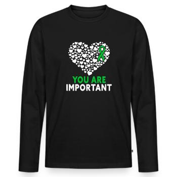 Anxiety Depression Mental Health - Men's Premium Organic Long Sleeve Shirt - black - Front - Nico (187cm)
