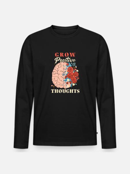 Anxiety Depression Mental Health - Men's Premium Organic Long Sleeve Shirt - black