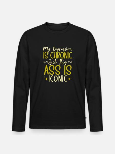 Anxiety Depression Mental Health - Men's Premium Organic Long Sleeve Shirt - black