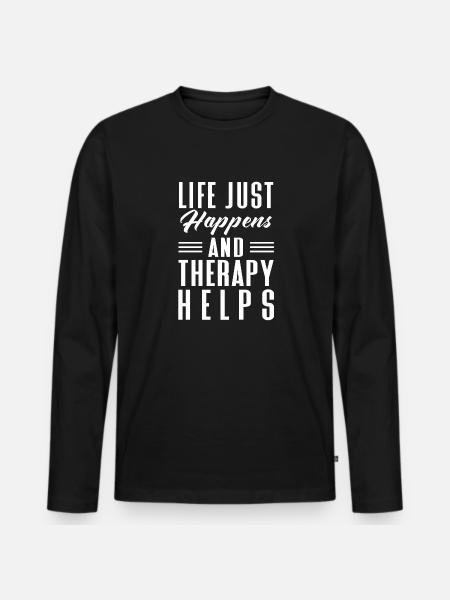 Anxiété Dépression Santé mentale - T-shirt manches longues Premium bio Homme - noir