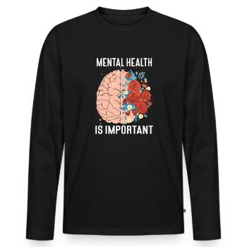 Anxiety Depression Mental Health - Men's Premium Organic Long Sleeve Shirt - black - Front - Nico (187cm)